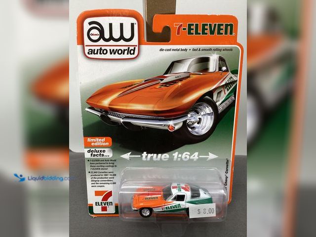 Lot 49-910661 - New Other Auto World Exclusive 7-Eleven 1967 Chevy Corvette Die Cast Car - New and Sealed 2023 Editi...