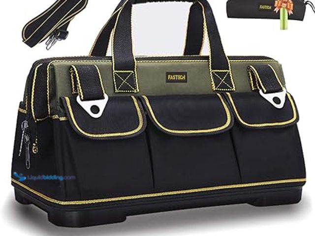 Lot 49-3527703 - FASTECH 22-inch Wide Mouth Tool Bag with Water Proof Molded Base，Wide Mouth Tool Tote Bag,Waterproof...