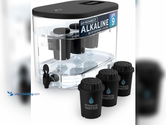 Lot 49-5450619 - Invigorated Water - Alkaline Countertop Water Filter Dispenser, Large 52-Cup Capacity, Mineralized A...