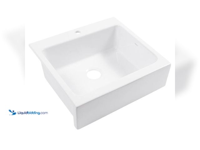 Lot 49-5414441 - Sinkology Josephine 26 in. 1-Hole Quick-Fit Farmhouse Apron Front Drop-in Single Bowl Crisp White Fi...
