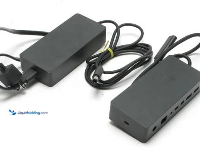 Lot 49-5546713 - Microsoft Surface Pro Charger and Microsoft 1661 Docking Station used. Unable to test.