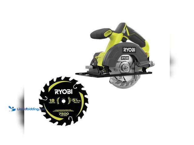 Lot 49-2004200 - RYOBI ONE+ 18V Cordless 5-1/2 in. Circular Saw (Tool Only) with 5-1/2 in. Carbide Circular Saw Blade...