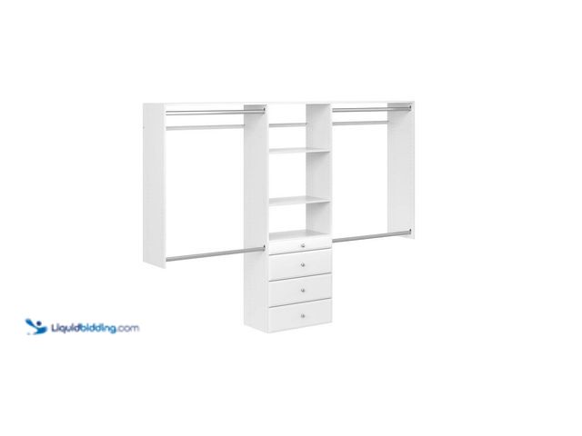 Lot 49-5453548 - Closet Evolution Ultimate 60 in. W - 96 in. W Tower Wall Mount 6-Shelf Wood Closet System. [Model # ...