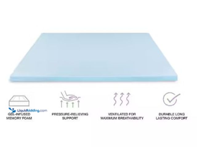 Lot 49-5542448 - StyleWell 2 in. Gel Infused Memory Foam Twin Mattress Topper, Factory Sealed