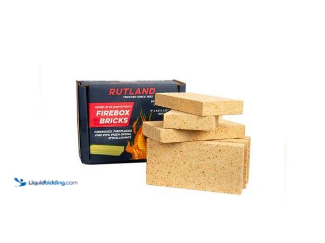 Lot 49-5581660 - Rutland 4.5 in. x 9 in. x 1.25 in. Fire Brick (6 per Box) Model # 604 UNUSED