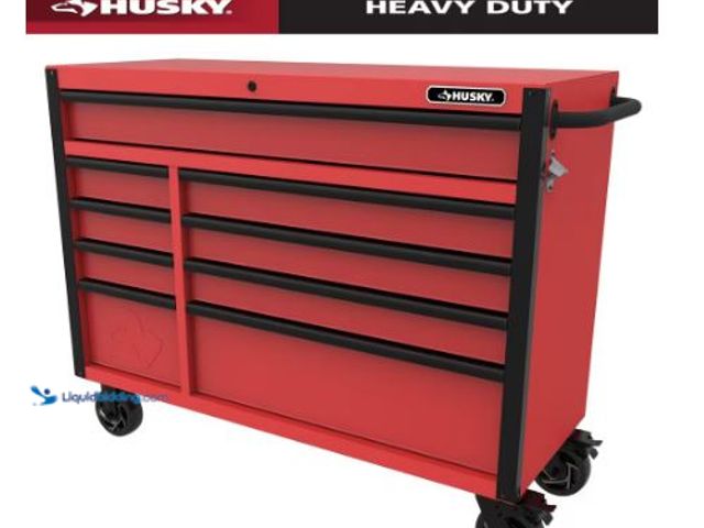Lot 49-1513780 - Husky
Heavy-Duty 52 in. W x 20 in. D 9-Drawer Matte Red Rolling Tool Cabinet, Model # H52TR9HDV4RED,...
