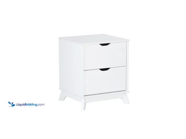 Lot 49-1572073 - Powell Modern 2-Drawer Nightstand in White Model #23R6008NS2WHT, New  Ref#HDPA0116