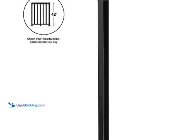 Lot 49-5489160 - PEAK Aluminum Railing 42 in. H x 4 in. W Black Aluminum Deck Railing Stair Post. Model # 50051. New