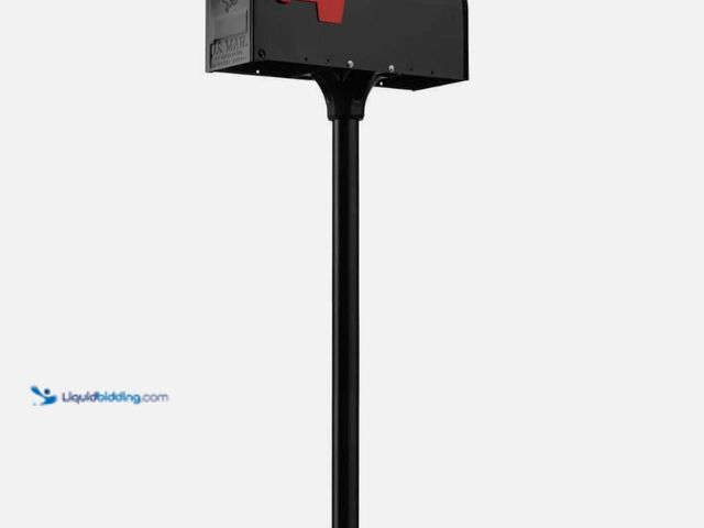 Lot 49-5574117 - Architectural Mailboxes Elite Black Medium Galvanized Steel Mailbox Post Kit. Model #E11KITBAM. Unus...