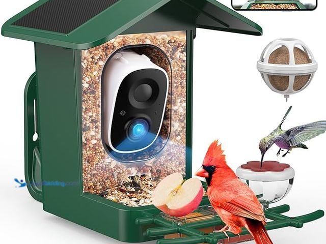 Lot 49-5452160 - PeckCam® Bird Feeder with Camera Solar Powered, AI Identify & Auto Capture, 2K HD Live Video Smart B...