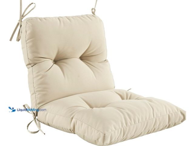 Lot 49-1575661 - Outdoor Indoor Seat/Back Chair Tufted Cushion, All-Weather Patio Chair Cushion with Ties, for Patio ...