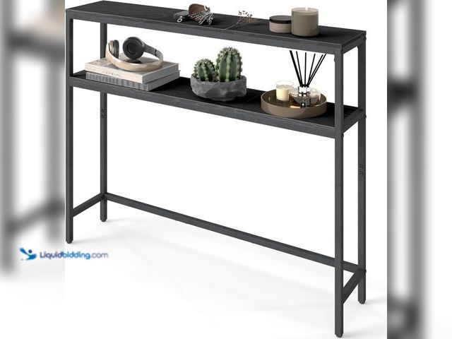 Lot 49-3531266 - VASAGLE Console Table, 2-Tier Narrow Sofa Table with 2 Shelves, 7.9 x 39.4 x 31.5 Inches, for Living...