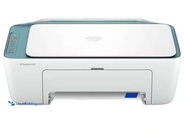Lot 49-2026255 - HP DeskJet 2942 Wireless All-in-One Color Inkjet Printer,  Bristol Blue.  Model # 18311674142. MSRP;...