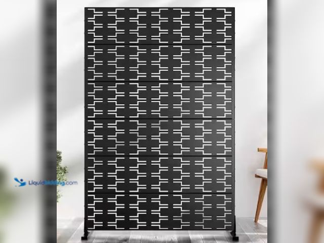 Lot 49-3631456 - Lumioca 1-Piece 47"W x 71.5"H Black Outdoor Metal Screen Decorative Art Privacy Panel (6-Piece Assem...