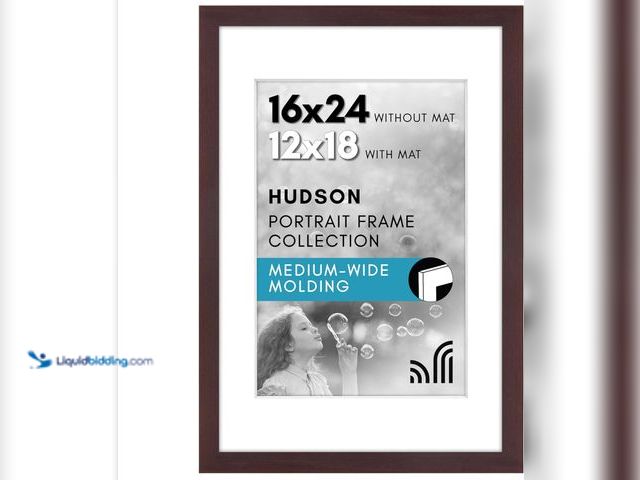 Lot 49-5449213 - Americanflat 16x24 Poster Frame with Polished Plexiglass - Use as 12x18 Frame with Mat or Display 16...