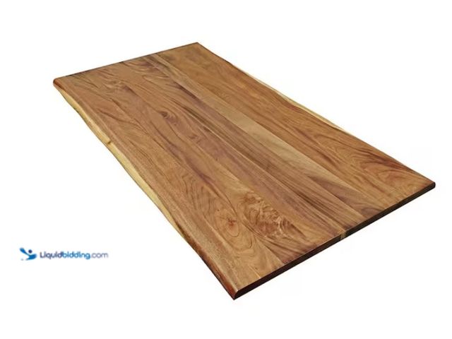 Lot 49-1623065 - Hampton Bay 6 ft. L x 39 in. D Finished Saman Solid Wood Butcher Block Countertop Island in with Liv...