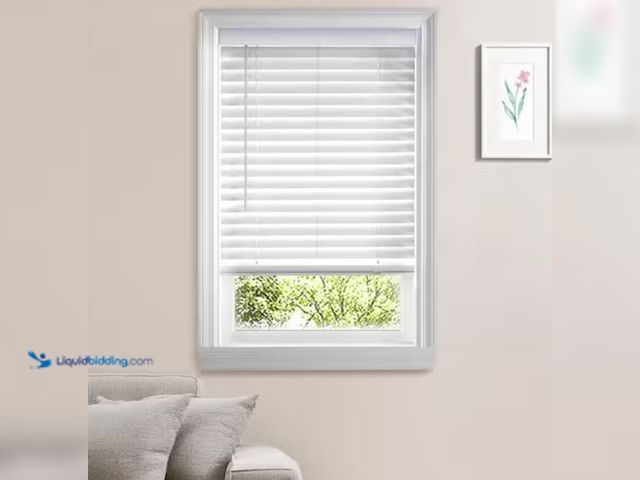 Lot 49-1623800 - Lot of (2) Home Decorators Collection White Cordless Faux Wood Blinds for Windows w/ 2 in. Slats-34....