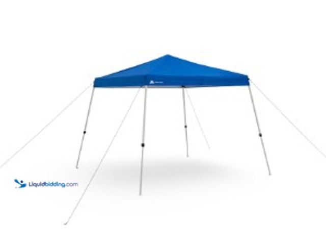 Lot 49-2025468 - Ozark Trail Instant 10 ft x 10 ft Slant Leg Pop-Up Canopy Tent, Blue, Model # 791350548, MSRP $59.97...