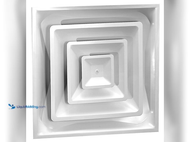 Lot 49-1550166 - (2) AirMate 1300 Series 8" Diffusers — 3 Cone Face Diffuser, Fits 24" x 24" T-Bar Grid, Bright White...