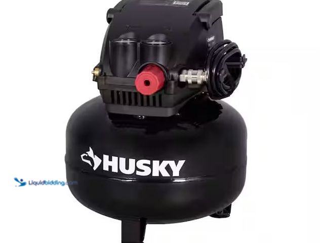 Lot 49-1576900 - Husky 3 Gal. 120 PSI Portable Electric Oil-Free Light Duty Pancake Air Compressor with Fold Down Han...