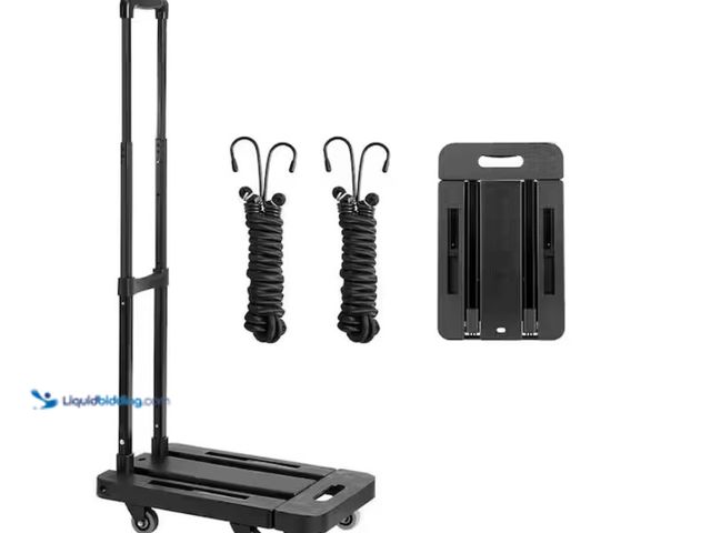 Lot 49-1622800 - SKYSHALO Folding Hand Truck, 500 lbs. Load Capacity, Collapsible Luggage Cart with 6-Wheels, 2-Ropes...