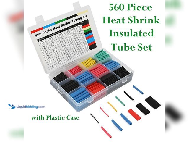 Lot 49-1616184 - 560 Piece Heat Shrink Insulated Tube Set Various Color/Sizes - NEW - 12 sizes, 5 different Colors, t...