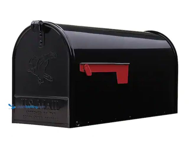 Lot 49-1623548 - Architectural Mailboxes Elite Black, Large, Steel, Post Mount Mailbox, Model # E1600BAM, Unused, Scu...