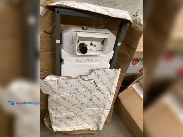 Lot 49-5441397 - Swiss Madison Concealed 2x6 In-Wall Toilet Tank Carrier System. Model # SM-WC426. Used. Cracked part...