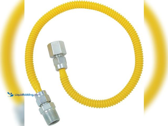 Lot 49-5435840 - Plumb Shop Brasscraft CSSL54-24P Stainless Steel Gas Dryer Connector, 24-Inch (2pack) Unused