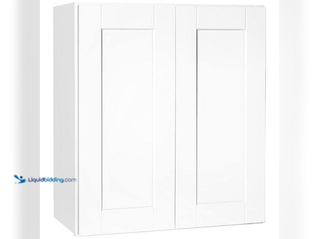 Lot 49-5463771 - Hampton Bay
Shaker 27 in. W x 12 in. D x 30 in. H Assembled Wall Cabinet in Satin White Unused