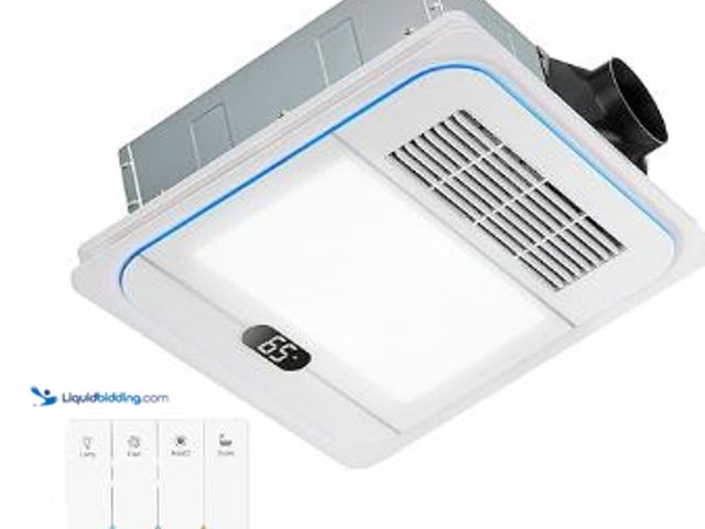 Lot 49-1529489 - 13.8 IN Bathroom Exhaust Fan with Light and Heater 1800W, 4 in 1 220 CFM Bathroom Exhaust Fan with H...