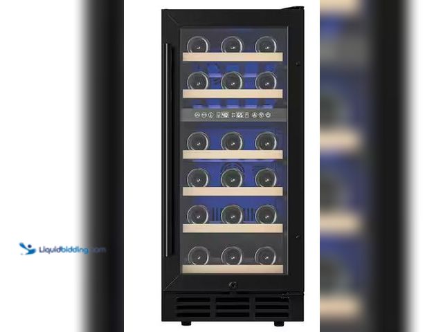 Lot 49-5486207 - EUHOMY
15 in. Dual Zone 30-Bottle Undercounter/ Freestanding Wine Cooler in Black with Reversible D...