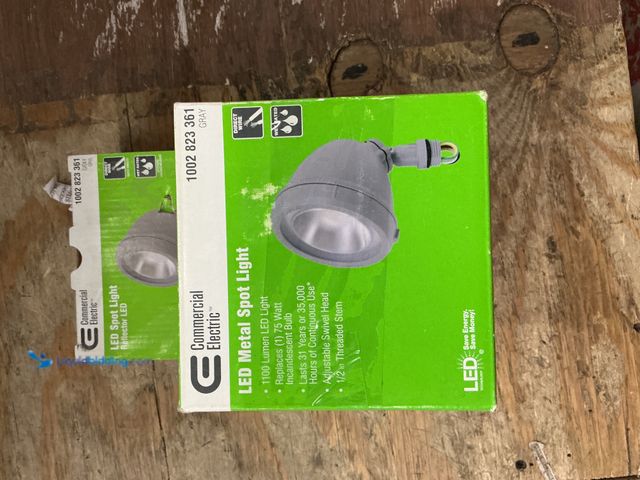 Lot 49-3563961 - QTY 2 - Commercial Electric 14-Watt Hardwired Gray LED Landscape Flood Light Metal Spot Light, 1100 ...