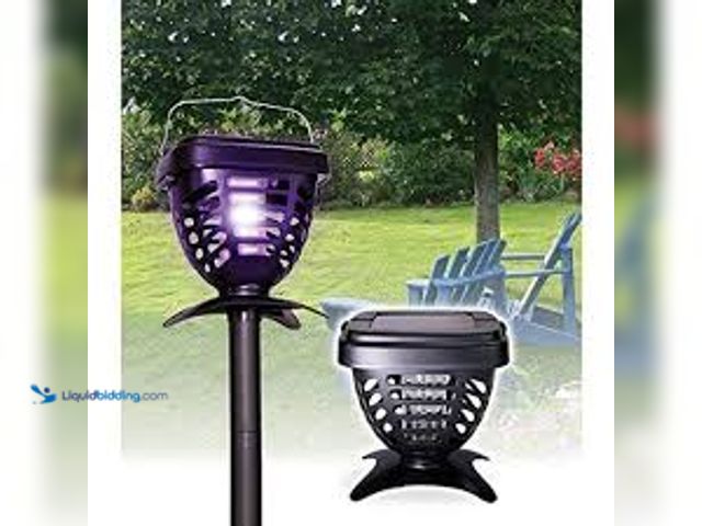 Lot 49-3536553 - QTY 2 - Riddex Portable Solar Powered Camping Bug Zapper Insect Killer w Removable Stake. Unused