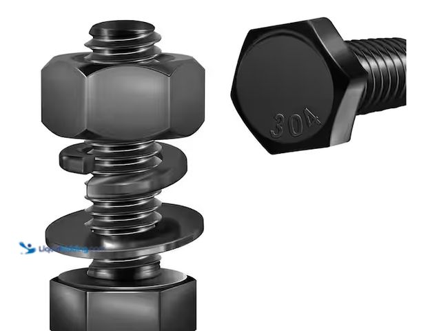 Lot 49-2024209 - Lot of (5) MYWISH 1/4 in.-20 x 1 in. Black Oxide Stainless Steel Hex Bolt with Nut, Washer and Lock ...