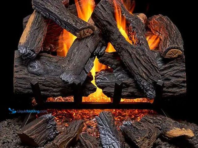 Lot 49-1568985 - Duluth Forge Vented Natural Gas Fireplace Log Set - 18 in., 45,000 BTU, Heartland Oak Model # 210036...