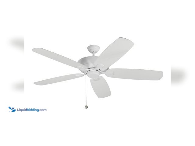 Lot 49-5410551 - Generation Lighting Colony Super Max 60 in. Transitional Rubberized White Ceiling Fan with White Bla...
