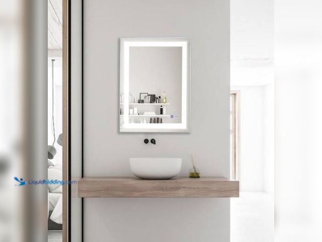 Lot 49-2006160 - TOOLKISS 32 in. W x 24 in. H Large Rectangular Frameless LED Light Anti-Fog Wall Bathroom Vanity Mir...