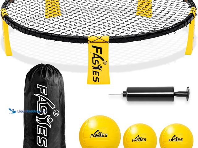 Lot 49-5447590 - Outdoor Beach Ball Game Includes 3 Balls, Net and Carrying Bag -Roundnet Game Set for Adults, Kids, ...