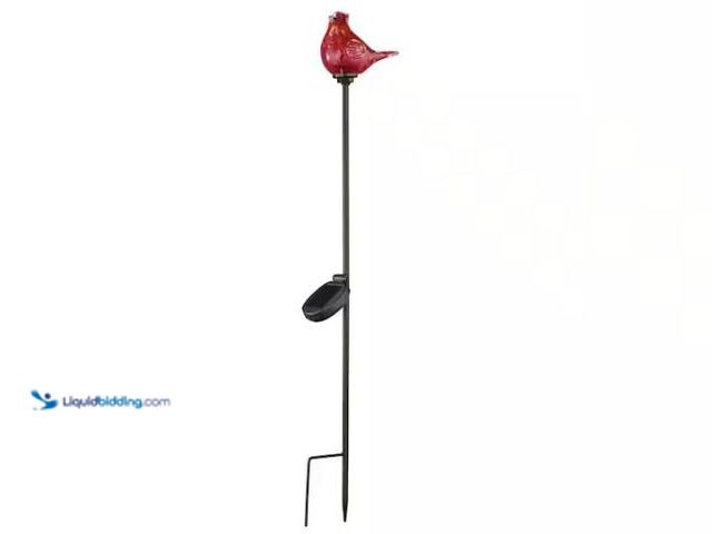 Lot 49-1565890 - Lot of (3) Vigoro 31.5 in. Solar Red Bird Garden Stake, Model # 25PK10001, Unused, Scuffs/scratches....