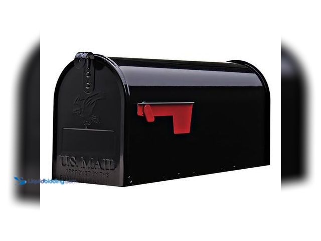 Lot 49-3617668 - Architectural Mailboxes Elite Black Medium Steel Post Mount Mailbox - Unused SKU # 1008875686  Ref#C...