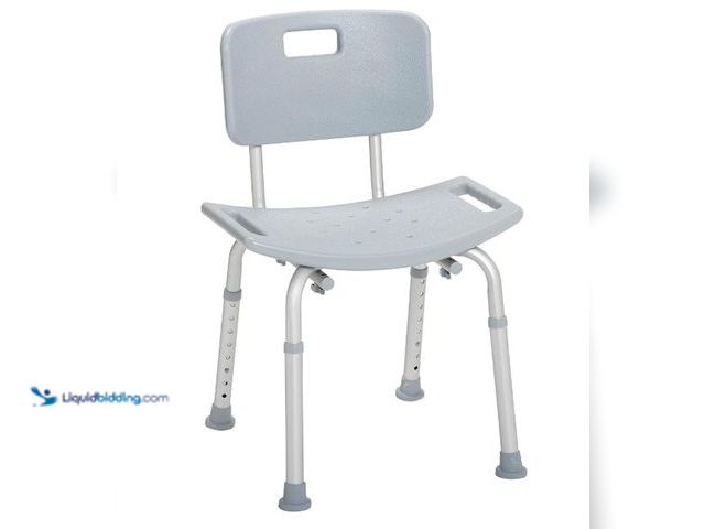 Lot 49-3430463 - Drive Medical Shower Chair with Back - Adjustable Bathroom Bench - Suction Feet - Lightweight Durabl...