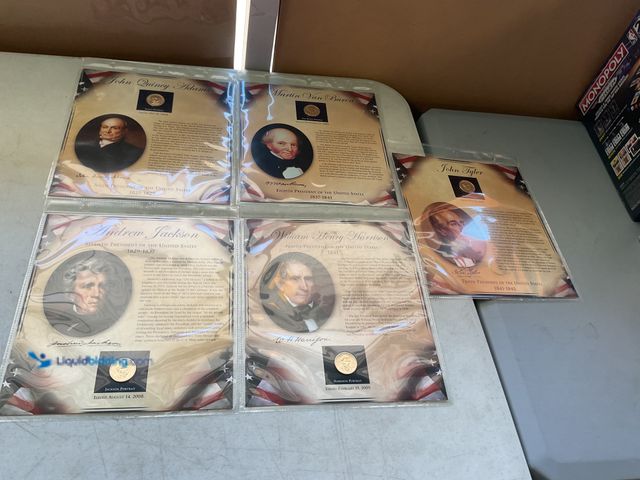 Lot 49-1977813 - Other LOT OF 5 PRESIDENTIAL GOLD (IN COLOR) ONE DOLAR COINS INCLUDING ADAMS, VAN BUREN, JACKSON, HAR...