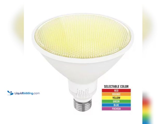 Lot 49-2006461 - Lot of (2) EcoSmart 90-Watt Equivalent PAR38 RGB Multi-Color Non-Dimmable LED Spot Light Bulb with S...