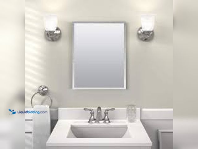 Lot 49-5459573 - Glacier Bay 16 in. W x 20 in. H Rectangular Recessed or Surface Mount Frameless Beveled Mirror Medic...