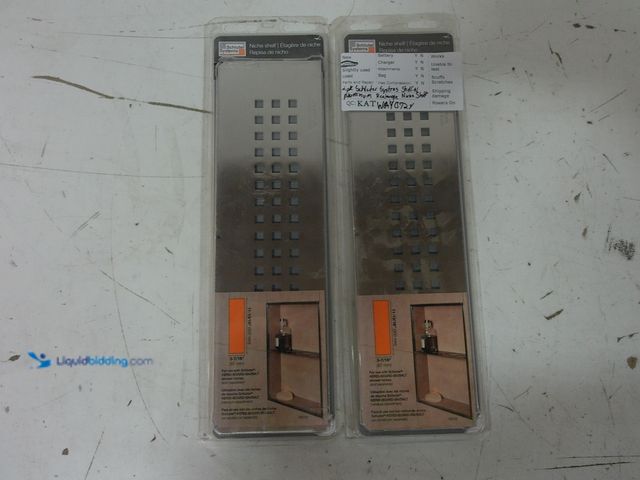 Lot 49-1632109 - (2-Pack) Schluter Shelf-N 11-13/16 in. W Brushed Stainless Steel Square Niche Shelf Floor Installati...