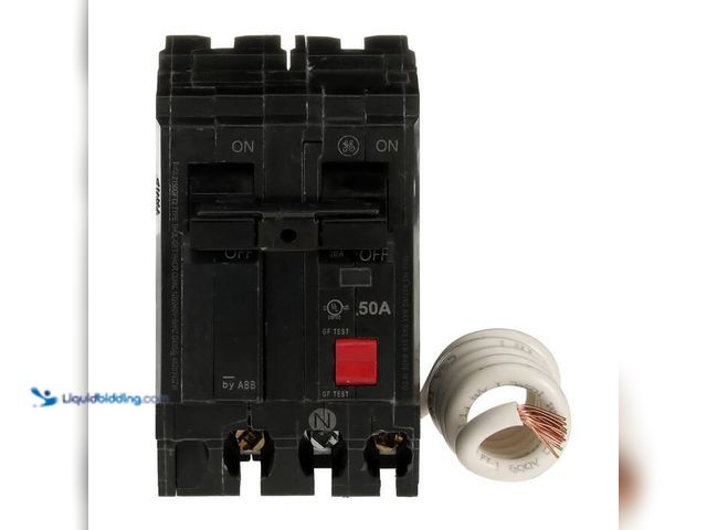 Lot 49-5414086 - 50 Amp 240-Volts Double Pole Ground Fault Breaker with Self-Test, unused