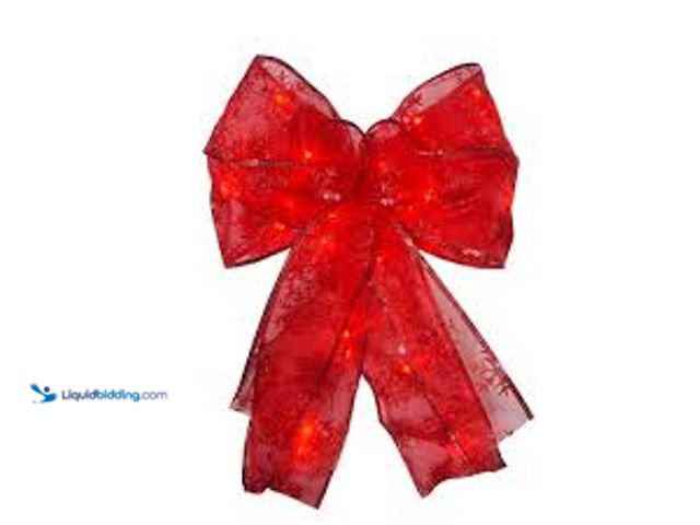 Lot 49-5448801 - QTY 2 - Starlite Creations 9 in. 36-Light Battery Operated LED Red Everyday Bow. Model # EB03-R006-A...