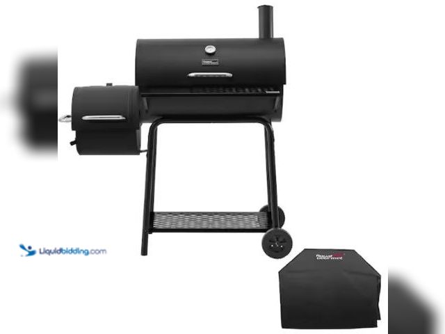 Lot 49-3615751 - Royal Gourmet Charcoal Grill with Offset Smoker in Black Plus A Cover, Model # CC1830FC, Unused, Has...