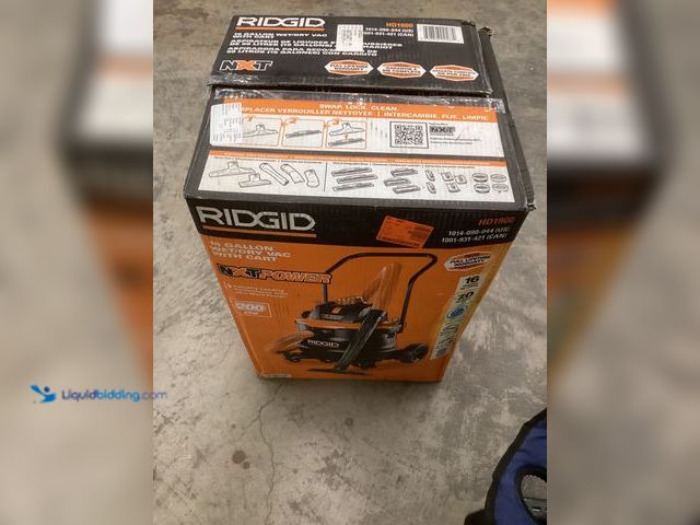 Lot 49-5490250 - RIDGID
16 Gal. 7.0 Peak HP NXT Power Shop Vacuum HD1900 Wet Dry Vac  Internet # 335687386
Model # ...
